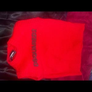 DSquared 2 Red Sweater Best With Black Logo Wording 4Y